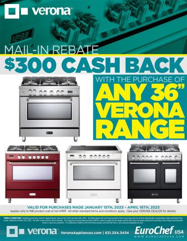 Verona Cash Back Rebate - January, 2023